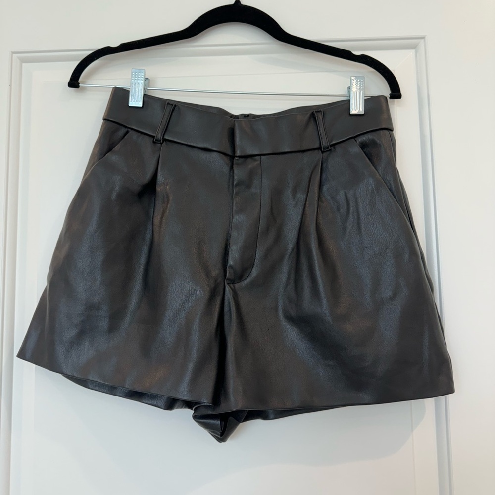 Zara leather shorts